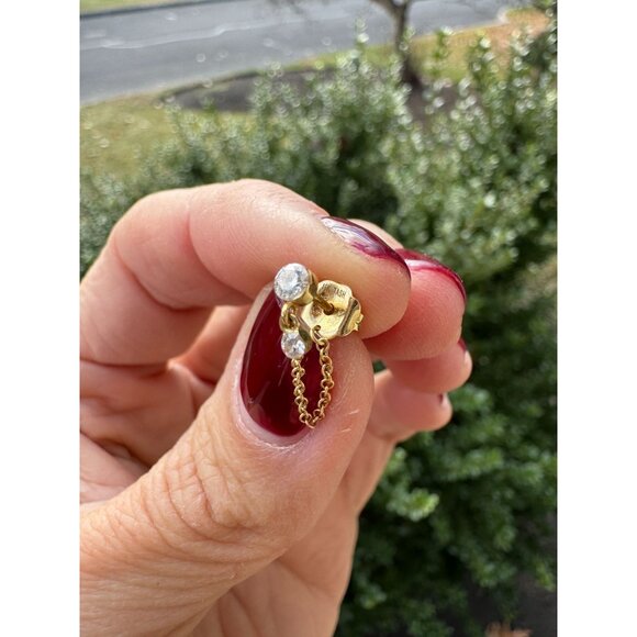 Maria Tash Invisible Dangle Chain 18kt gold single earring with diamonds - Picture 7 of 13